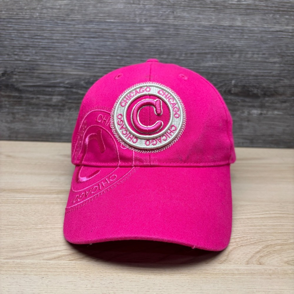Chicago Hat Cap Strap Back Pink Womens Embroidered City Robin Ruth